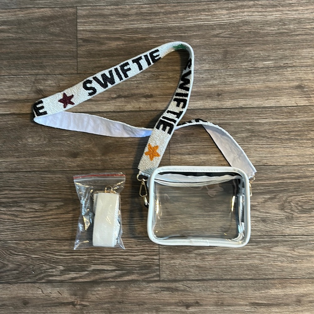 Taylor Swift Stadium Friendly Clear Bag Comes With Plain White Strap Too!